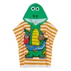 Stella Mccartney Kids Towel Poncho In Crocodile Print In Multi