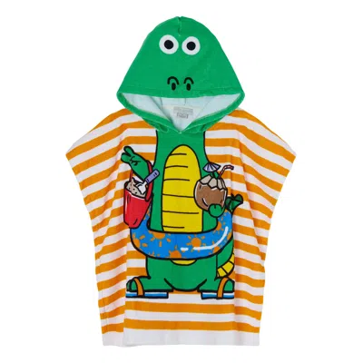 Stella Mccartney Kids Towel Poncho In Crocodile Print