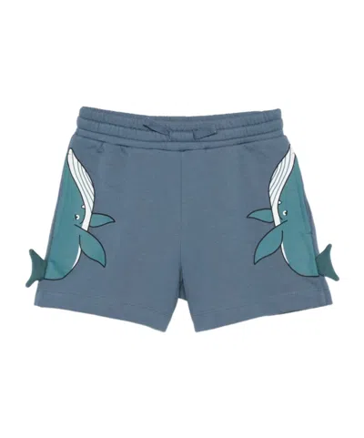 Stella Mccartney Kids Whale Printed Drawstring Shorts In Multi