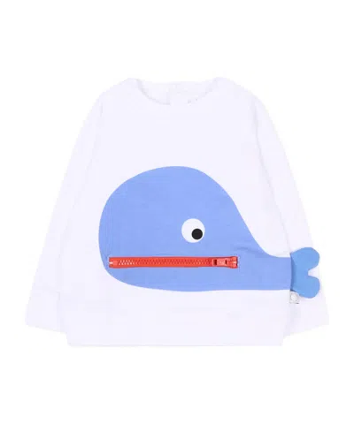 Stella Mccartney Kids Whale Printed Sweatshirt In White
