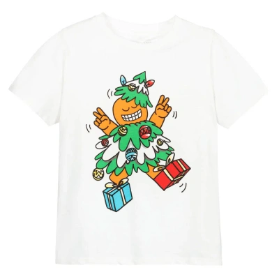 Stella Mccartney Babies'  Kids White Christmas Tree T-shirt