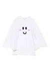 Stella Mccartney White Sweatshirt For Girl With Smiley Face In White