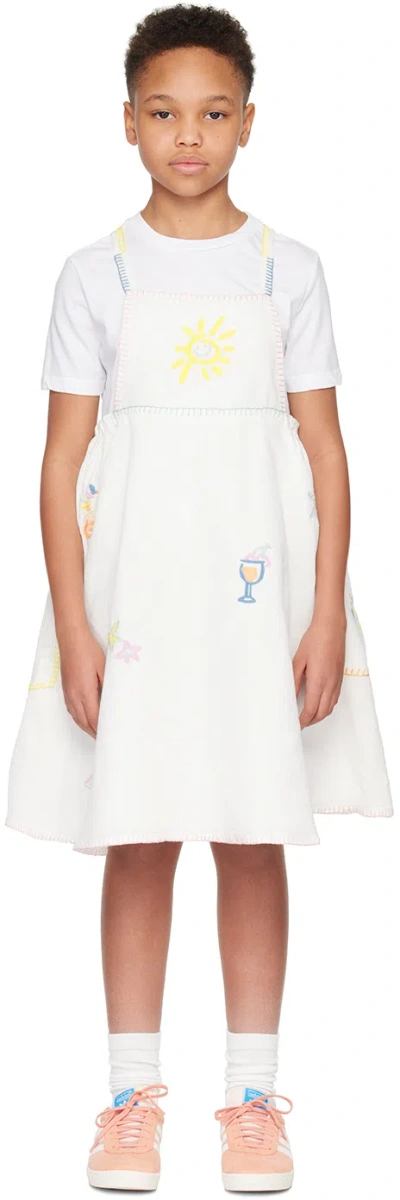 Stella Mccartney Kids White Summer Doodles Dress In 101 White