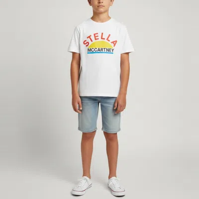 Pre-owned Stella Mccartney Kids White Sun Logo Graphic Jersey T-shirt 14 Yrs