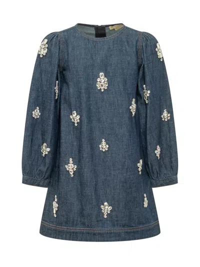 Stella Mccartney Kids Woven Dress In Blue