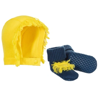 Stella Mccartney Babies'  Kids Yellow Hat & Blue Booties Set