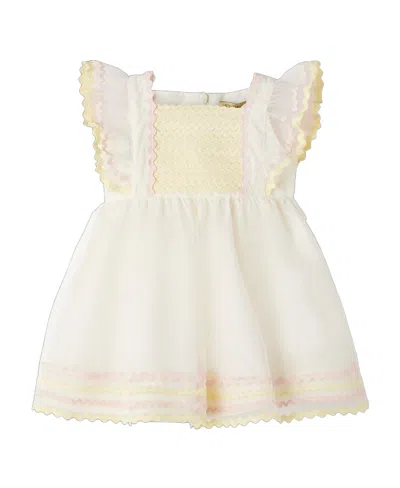 Stella Mccartney Kids Zigzag-detail Ruffled Flared Dress In White