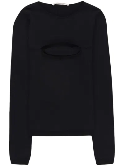 Stella Mccartney Knitwear Top Featuring Cut-out Detail In Black