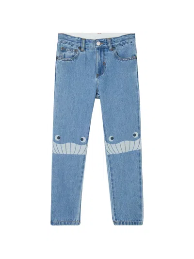 Stella Mccartney Kids' Knee-graphic Jeans In Blue