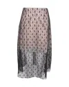 Stella Mccartney Knee Length Lace Skirt In Black Silk In Black
