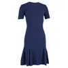 Stella Mccartney Knee-length Short Sleeve Dress In Navy Blue Viscose In Blue