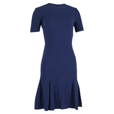 Stella Mccartney Knee-length Short Sleeve Dress In Navy Blue Viscose