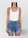 Stella Mccartney Knit Bodysuit Racerback Scoop Neck Wide
