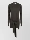 Stella Mccartney Knit Jumper With Tie Detail And Ribbing In Gray
