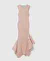 Stella Mccartney Knit Kick-flare Maxi Dress In Pink