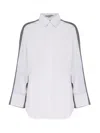 Stella Mccartney White Falabella Shirt With Chains In Grey