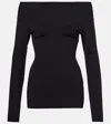 Stella Mccartney Boat-neck Long-sleeve Top In Black