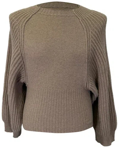 Stella Mccartney Knitted Balloon-sleeve Sweater In Brown