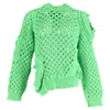 Stella Mccartney Knitted Cut-out Sweater In Green Cotton In Green