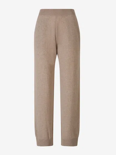 Stella Mccartney Cashmere Blend Sweater Knit Joggers In Brown
