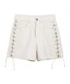 Stella Mccartney Knitted Lace-up Shorts In White