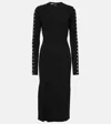 Stella Mccartney Studded Long Sleeve Midi Dress In Black