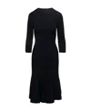 Stella Mccartney Knitted Midi Flared Dress In Black