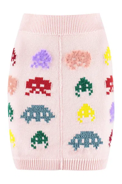 Stella Mccartney Knitted Mini Skirt In Pink