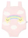 Stella Mccartney Pink Romper With Stars And Rainbow In Pink