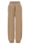 Stella Mccartney Cashmere And Wool Blend Knitted Pants In Brown