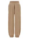 Stella Mccartney Cashmere And Wool Blend Knitted Pants In Beige