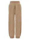 Stella Mccartney Cashmere And Wool Blend Knitted Pants In Brown