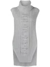 Stella Mccartney Grey Cable Knit Sleeveless Sweater In Grey
