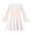 Stella Mccartney Knitted Striped Cotton-blend Dress In Pink