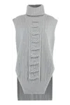 Stella Mccartney Cashmere-blend Turtleneck Sweater In Gray
