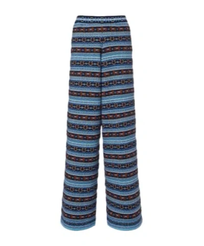 Stella Mccartney Knitted Virgin Wool Straight Pants In Multi