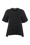 Stella Mccartney Strong Silhouette Short-sleeve Knitted Jumper In Black