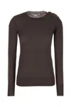 Stella Mccartney Dark Brown Wool Sweater In Brown