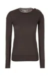 Stella Mccartney Dark Brown Wool Sweater In Brown