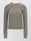 Stella Mccartney Knitwear With Asymmetric Detail And Ribbed Texture In Brown
