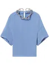 Stella Mccartney Crystal Chain Short-sleeve Top In Blau