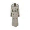 Stella Mccartney L And Silk Herringbone Trench Coat In Brown
