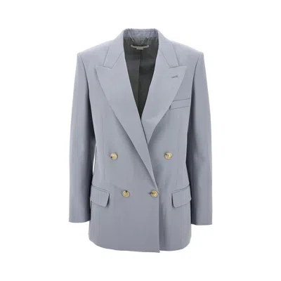 Stella Mccartney L Double-breasted Oversized Jacket In Blue