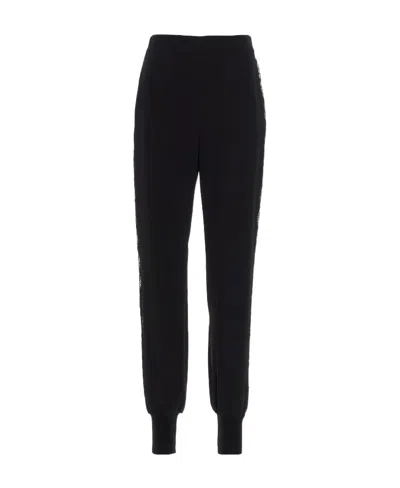 Stella Mccartney Lace Cut-out Tapered Trousers In Black