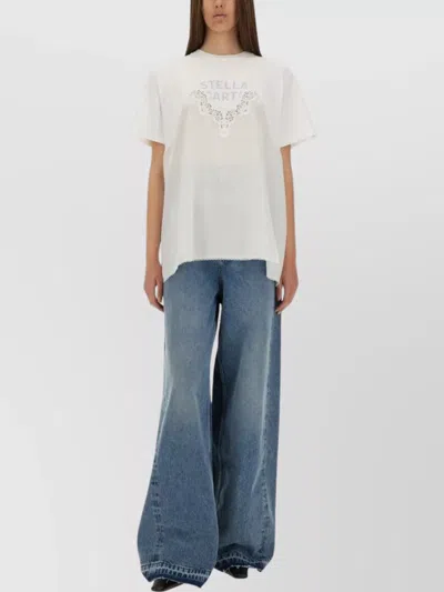 STELLA MCCARTNEY LACE DETAIL GRAPHIC PRINT T-SHIRT