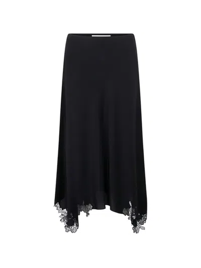 Stella Mccartney Lace-detail Midi Skirt In Black