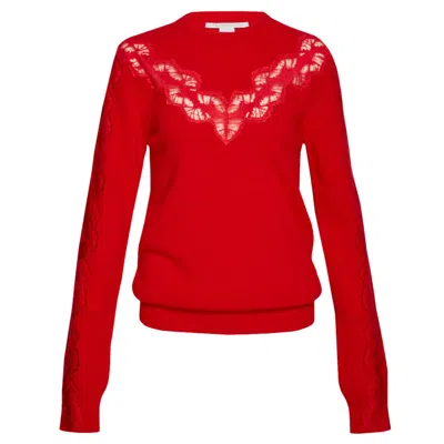 Stella Mccartney Lace Detailed Jumper In Red