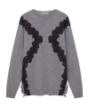 Stella Mccartney Lace-detailed Knitted Mini Dress In Gray