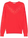 Stella Mccartney Lace-detailed Sweater In Red