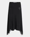 Stella Mccartney Lace Handkerchief Midi Skirt In Black